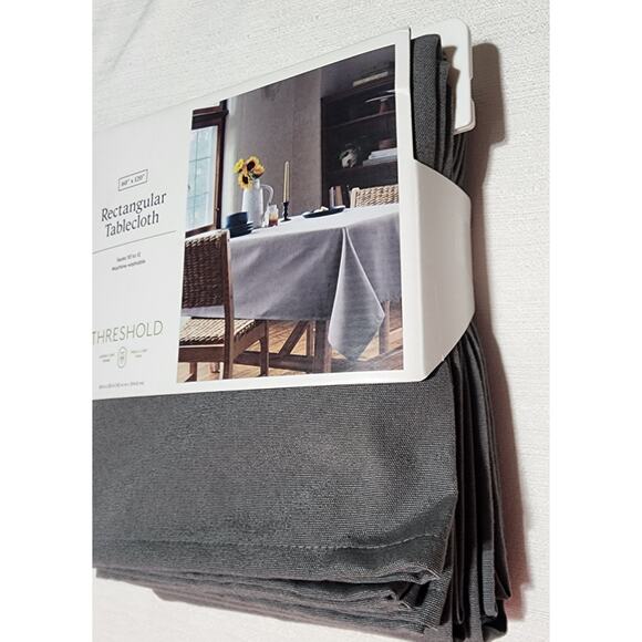 Threshold rectangular tablecloth W60'' x L120'' gray - Picture 4 of 6
